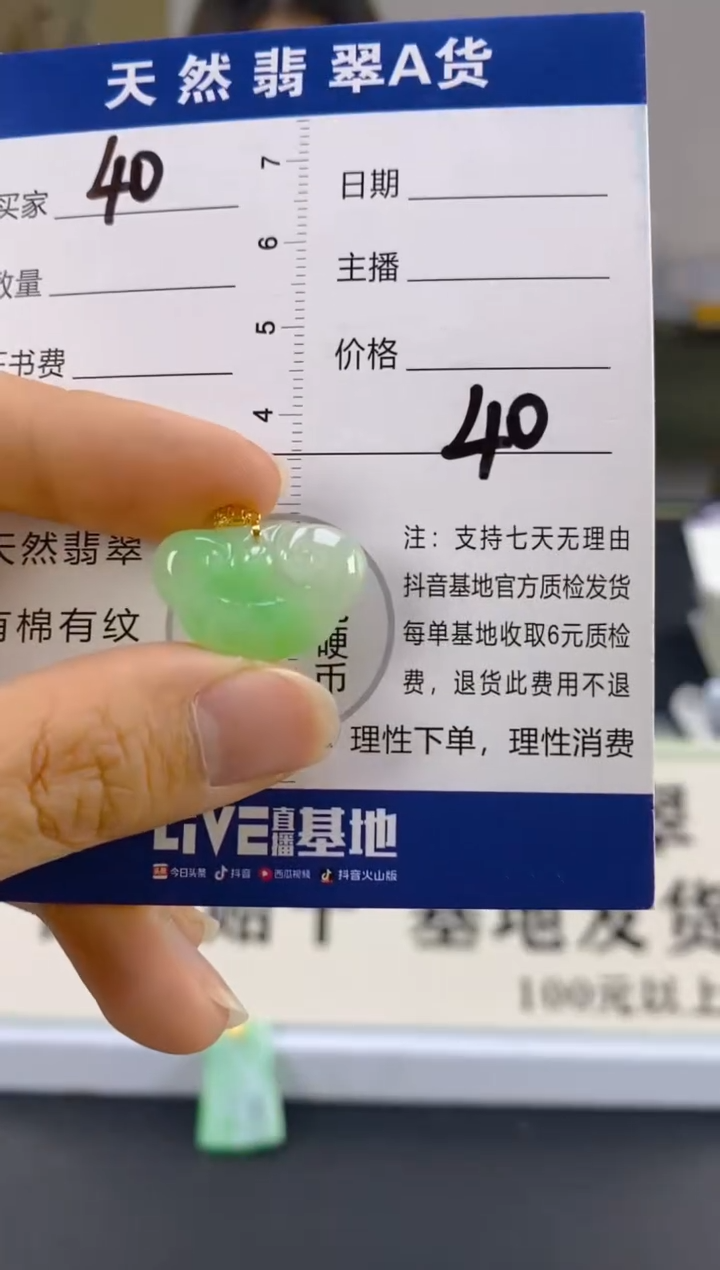 【闪购商品】翡翠颈饰18K金镶嵌天然A货翡翠
