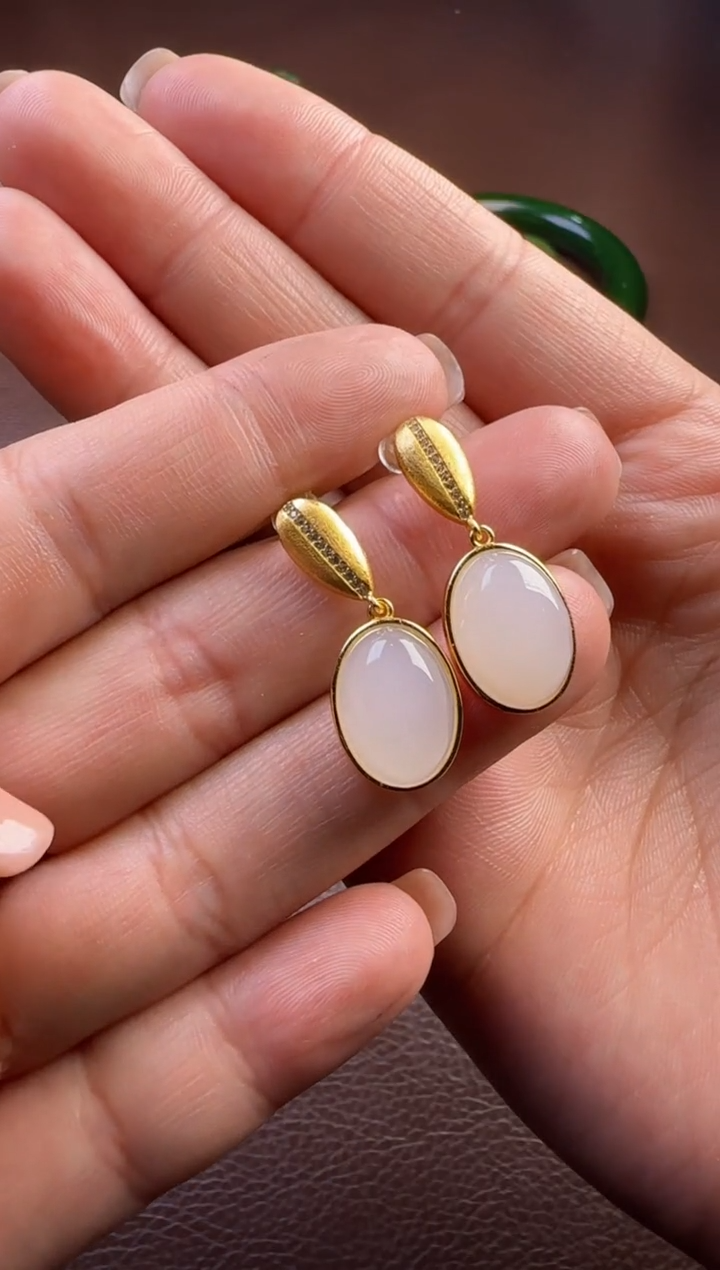 【闪购商品】和田玉挂件未镶嵌耳坠