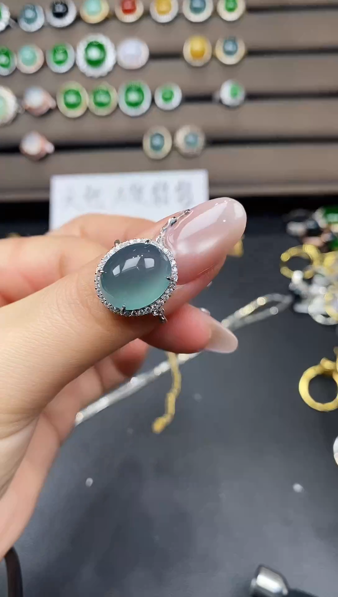 银S925镶嵌戒指翡翠111