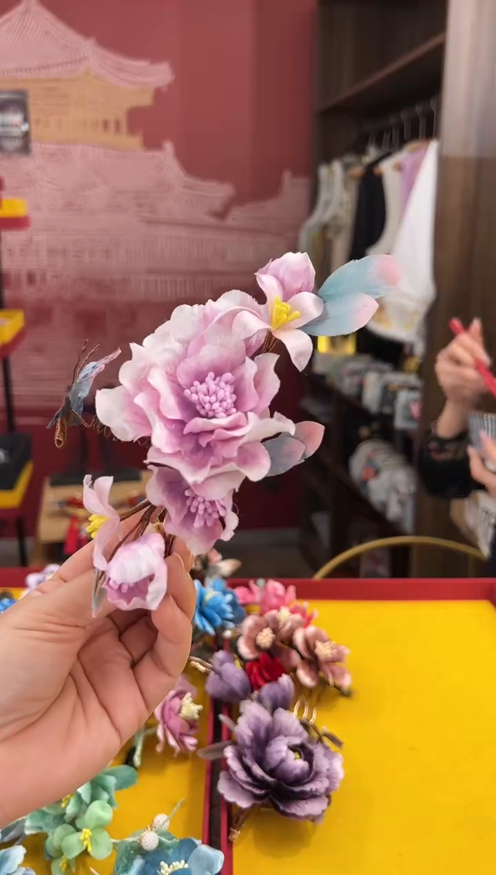 【闪购商品】刺绣非遗绒花（发饰）