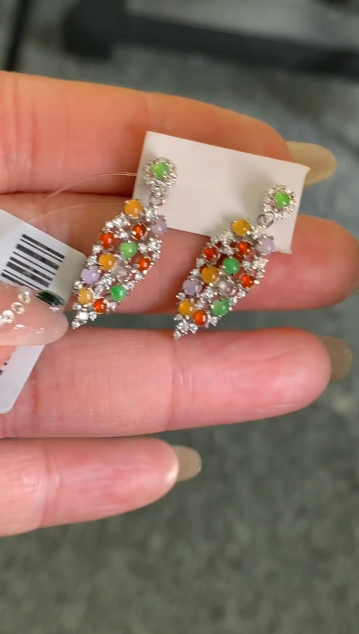 颈饰银S925镶嵌翡翠暗**袖净货13361