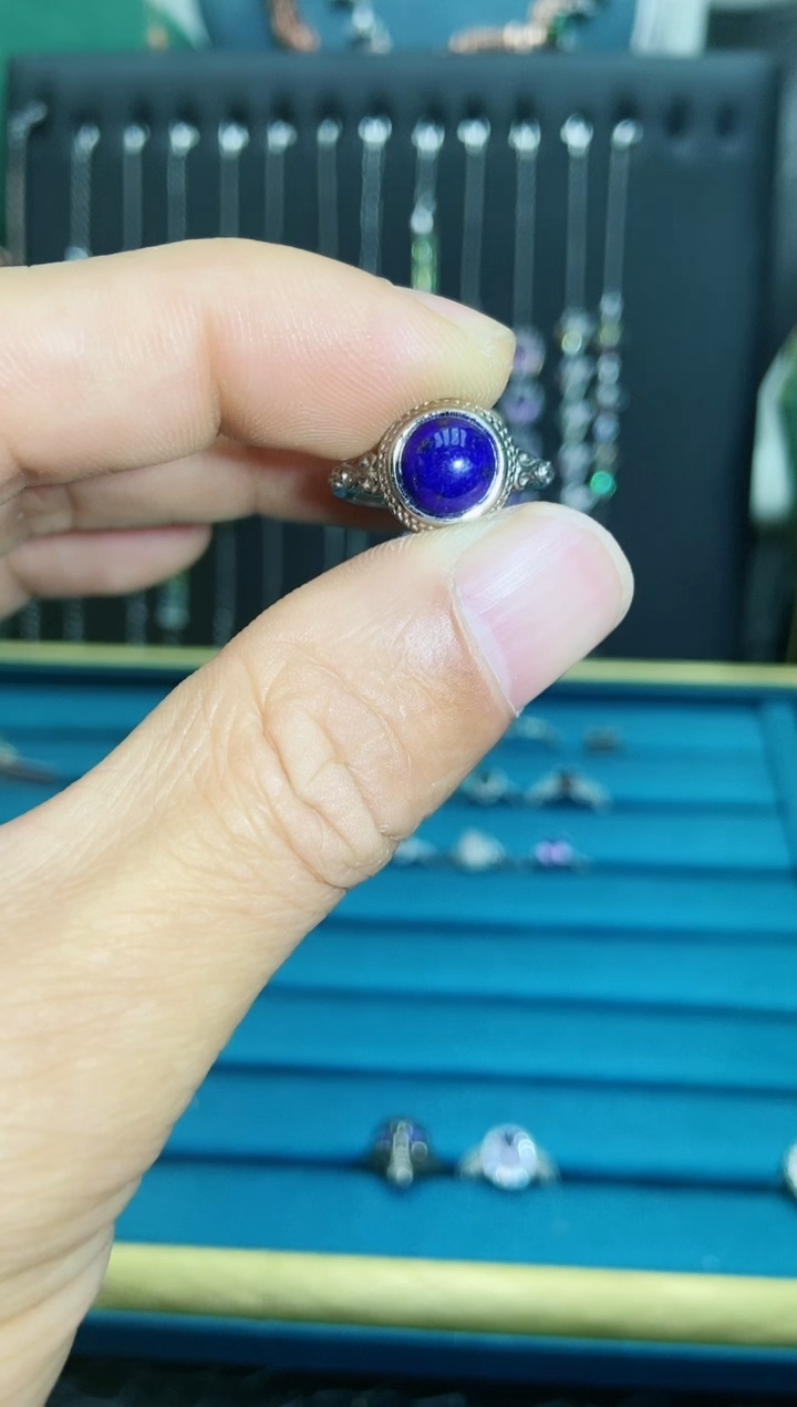 【闪购商品】青金石戒指银S925镶嵌1211