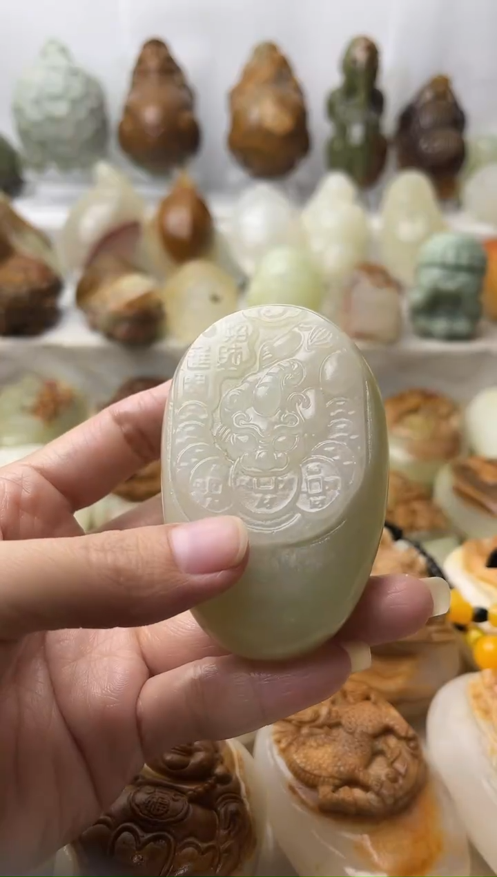 石材古青石棉纹正常不退换貔貅微瑕