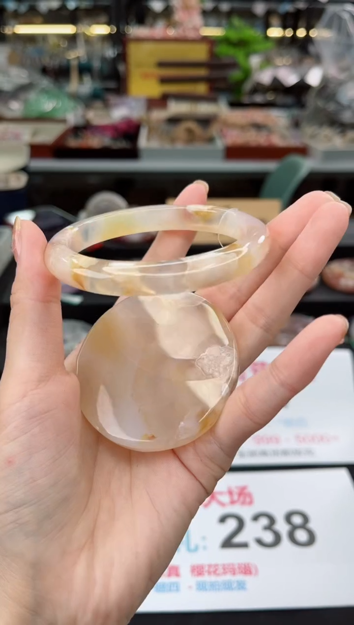 【闪购商品】石英质玉手镯未镶嵌60圈口（赠品镯心）34562578
