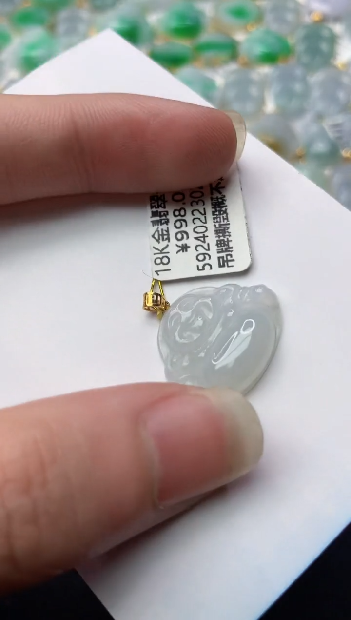 【闪购商品】翡翠颈饰18K金镶嵌59..........