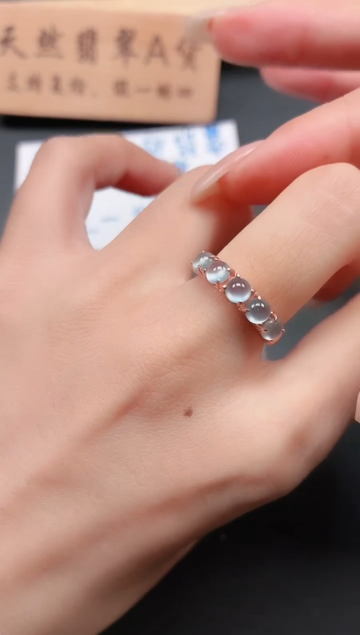 银S925镶嵌戒指翡翠1