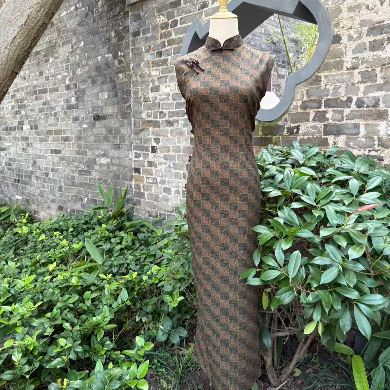 【方格生花】2025年夏季新款复古百搭优雅大方日常旗袍