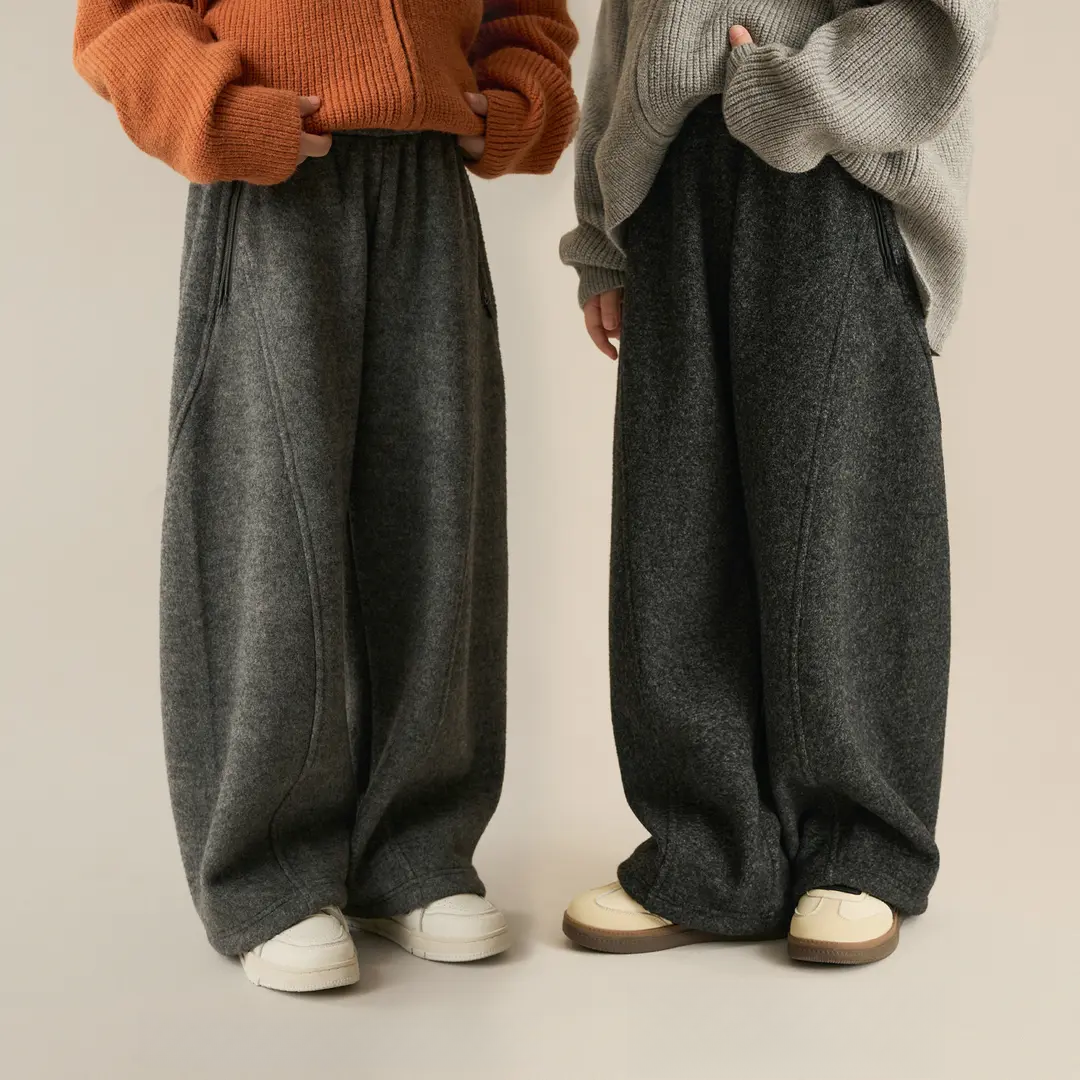 2025新款女童裤子秋冬休闲裤加绒保暖显瘦弯刀裤中大童女童裤子潮