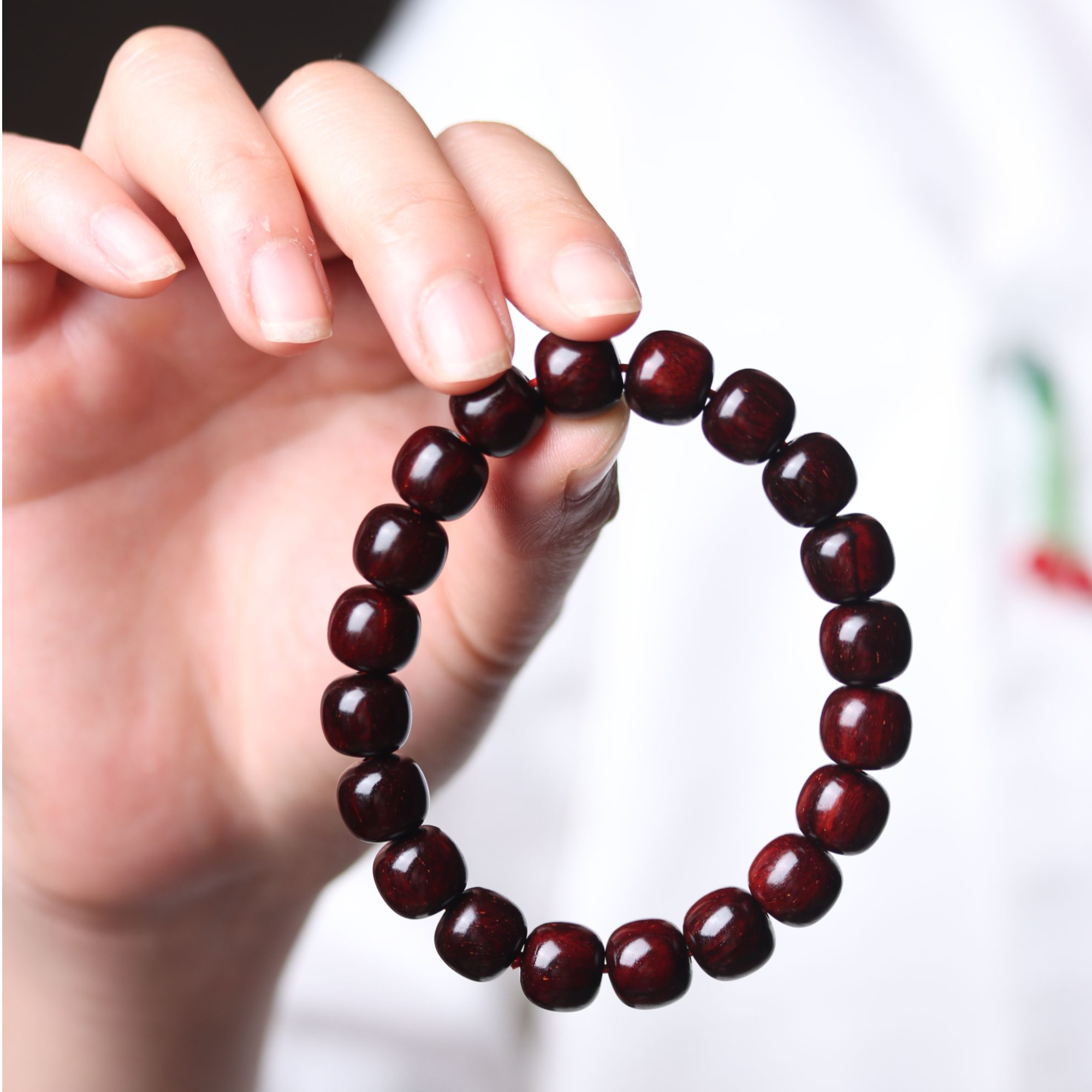 正宗印度小叶紫檀手串老型直切老料珠串金星檀香紫檀木佛珠手串