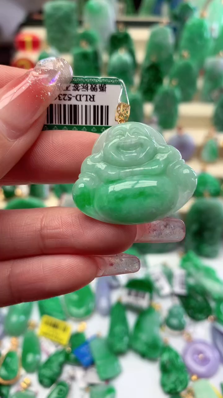 【闪购商品】翡翠颈饰18K金镶嵌挂件