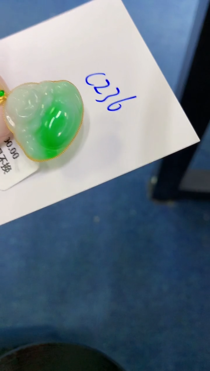 翡翠18K金镶嵌颈饰000000000