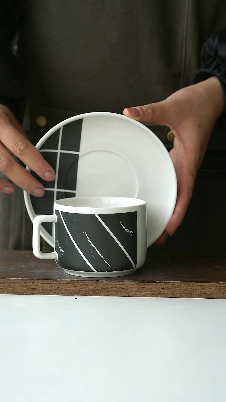 【闪购商品】陶瓷出美国咖啡杯碟260ml@4-2@