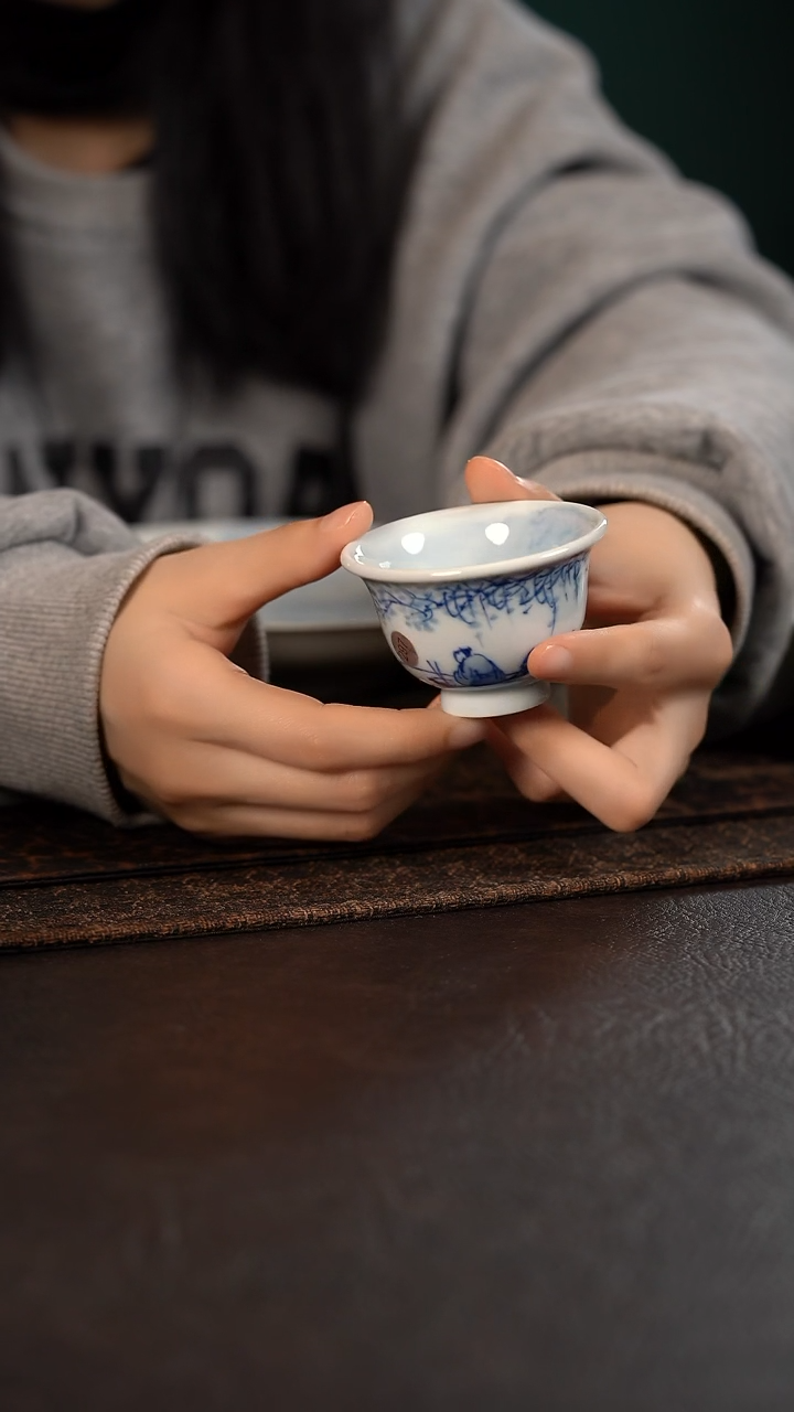 【闪购商品】杯297HLX陶瓷山水小压手杯