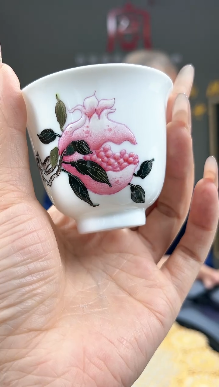 【闪购商品】官窑瓷画院645官窑瓷画院石榴铃铛杯