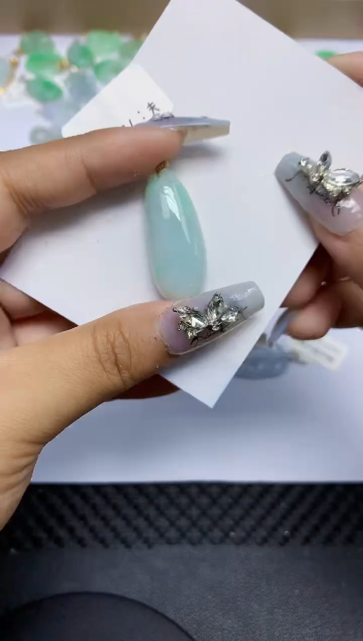 翡翠18K金镶嵌颈饰天然翡翠A货 