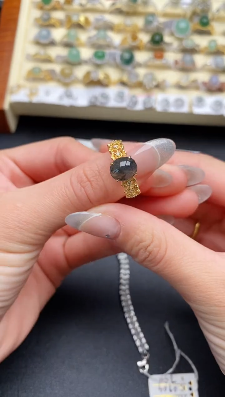 【闪购商品】翡翠戒指银S925镶嵌11111111+6