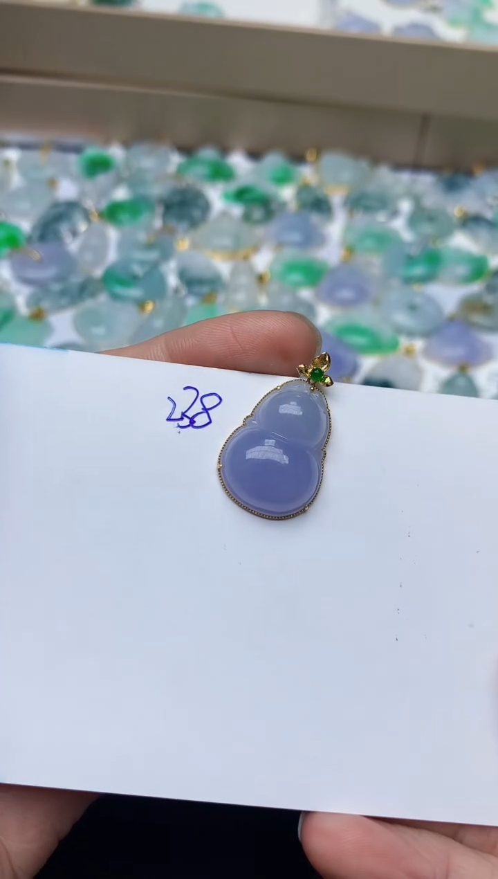 【闪购商品】翡翠颈饰18K金镶嵌天然翡翠A货