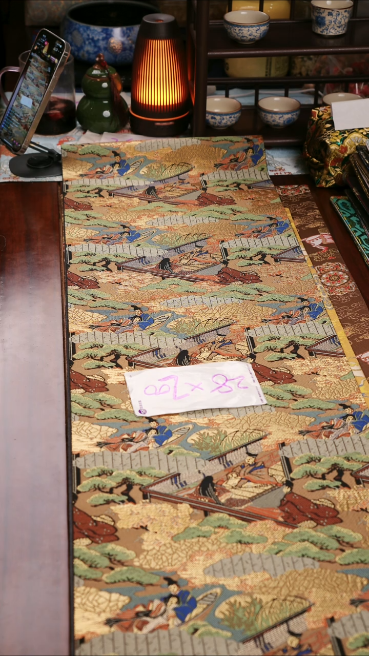 【西阵织梦浮桥单面】中国风干泡织锦茶席28*200