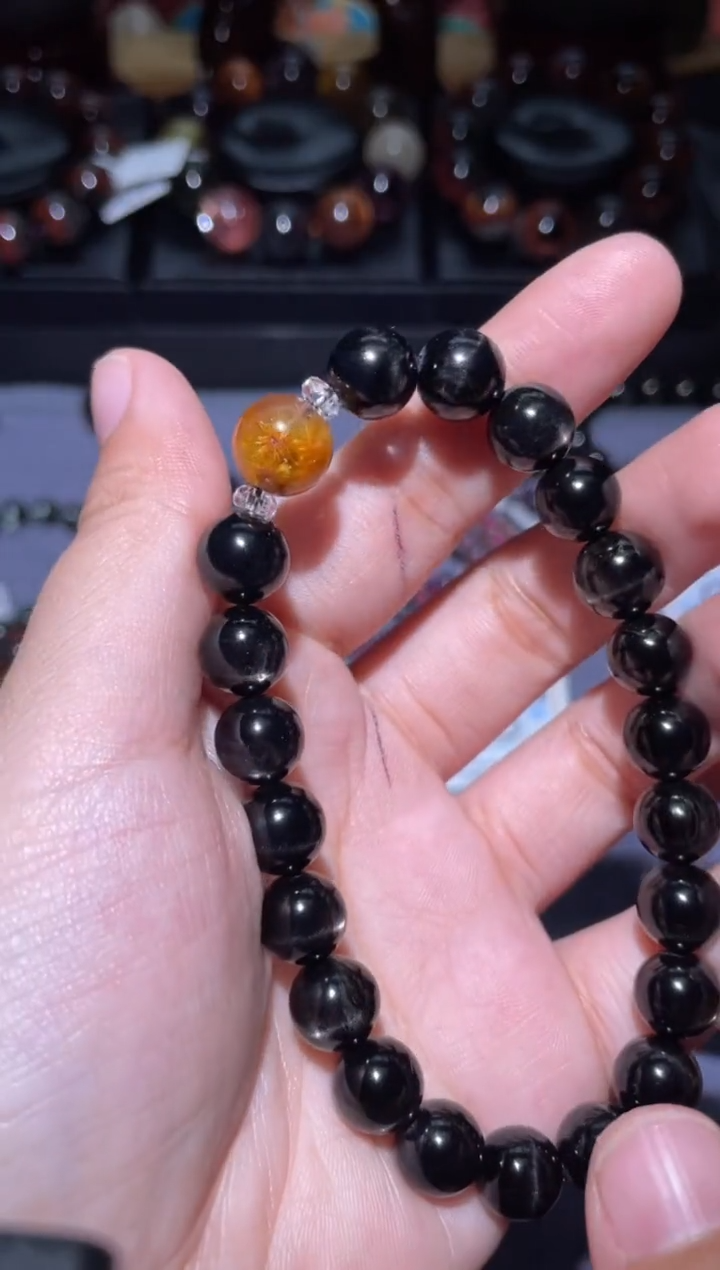 【闪购商品】水晶手链未镶嵌金运石10mm