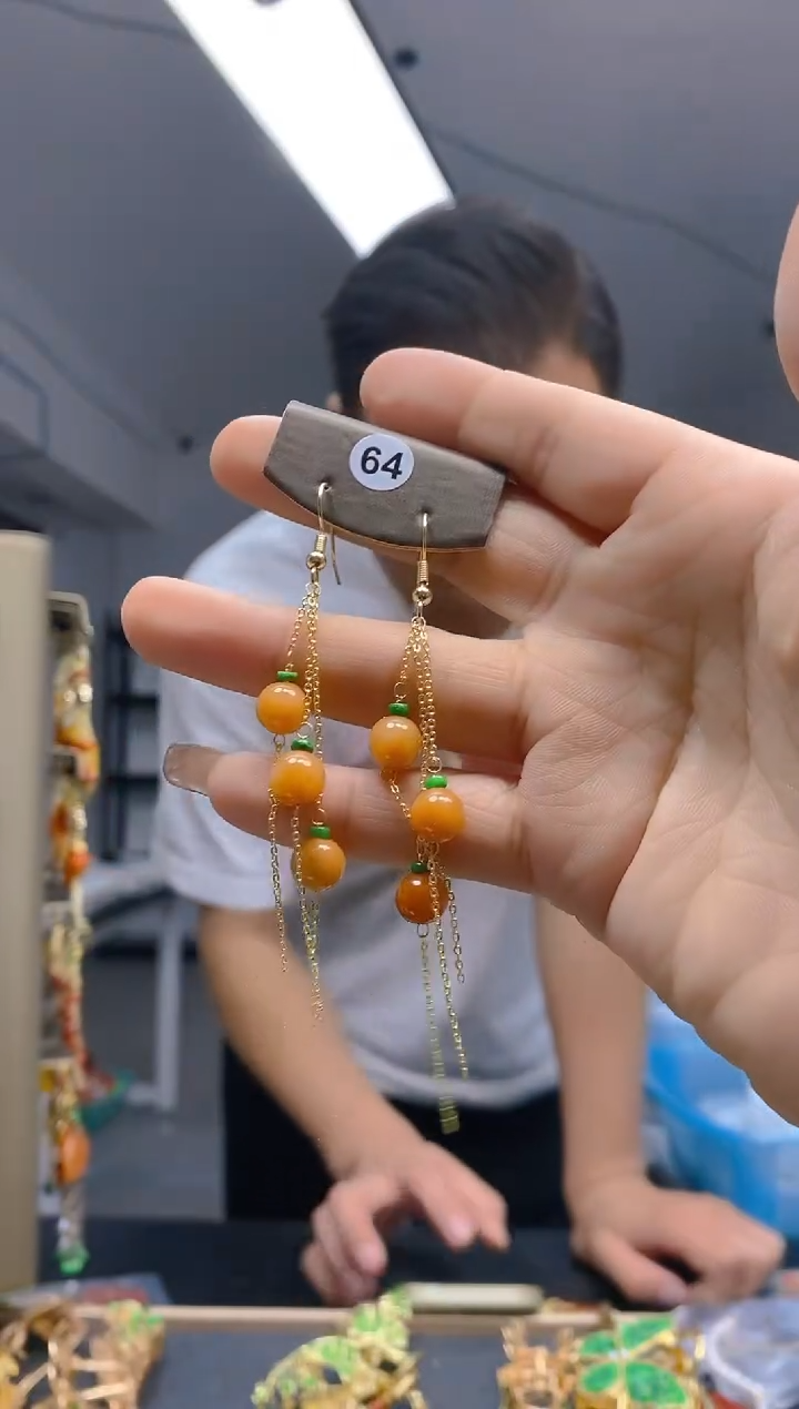 【闪购商品】翡翠耳饰合金255翡翠耳钩