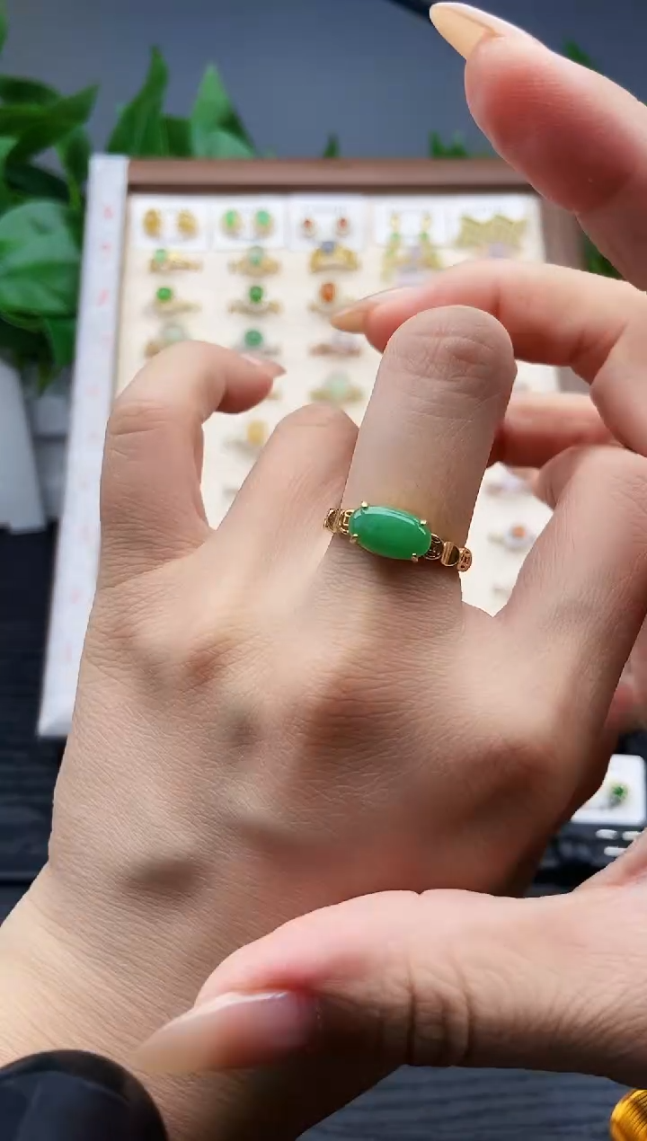 银S925镶嵌戒指翡翠12