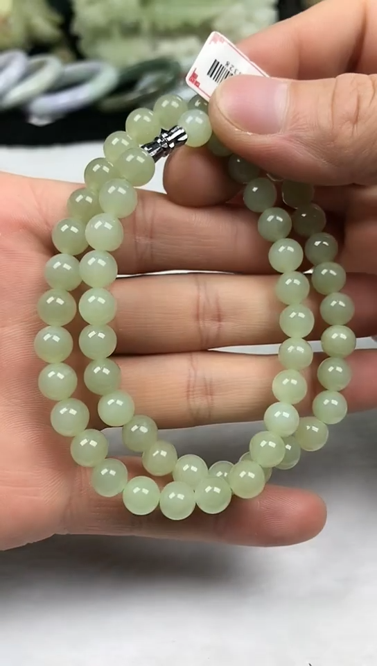【闪购商品】和田玉手串未镶嵌妈妈链【8MM】