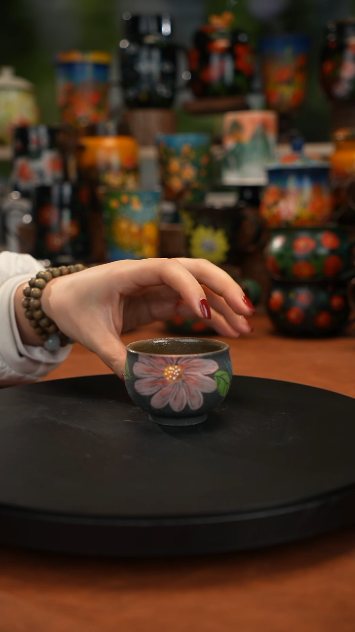 紫砂油画手绘釉下彩