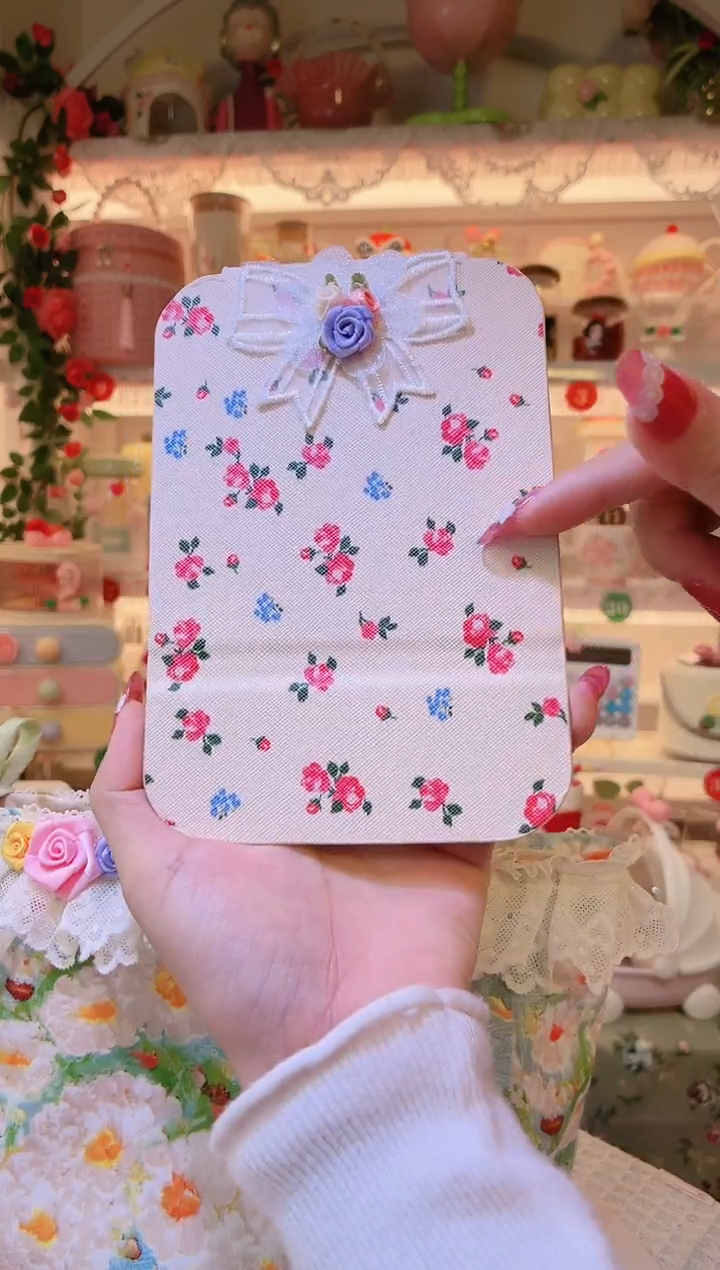 玫瑰花折叠镜小——手工制作品质好！
