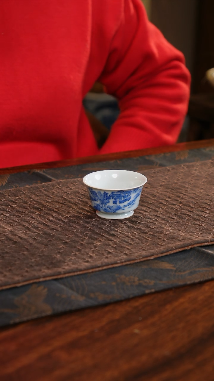 【闪购商品】杯子青源器语满工山水马蹄杯