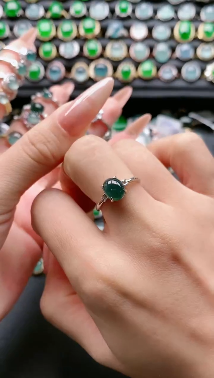 【闪购商品】翡翠戒指银S925镶嵌11111