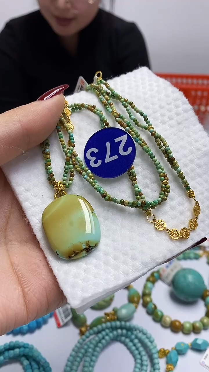 【闪购商品】绿松石项链银S925镶嵌273