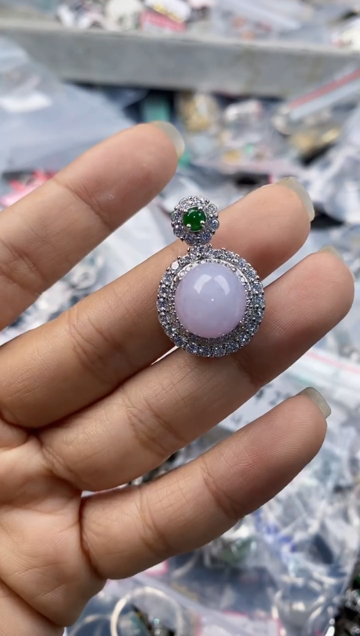 银S925镶嵌戒指翡翠午***啡555---1