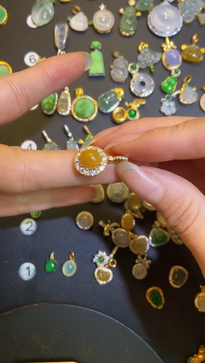 吊坠(不含链)银S925镶嵌翡翠1