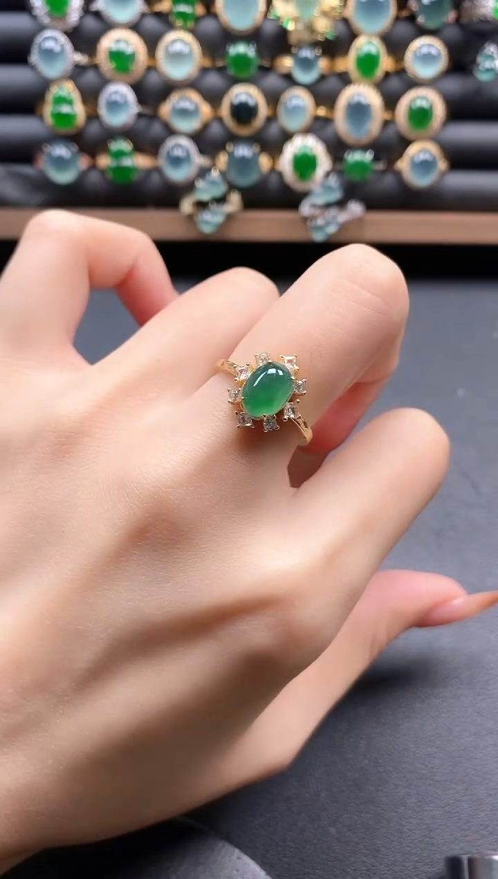 银S925镶嵌戒指翡翠511