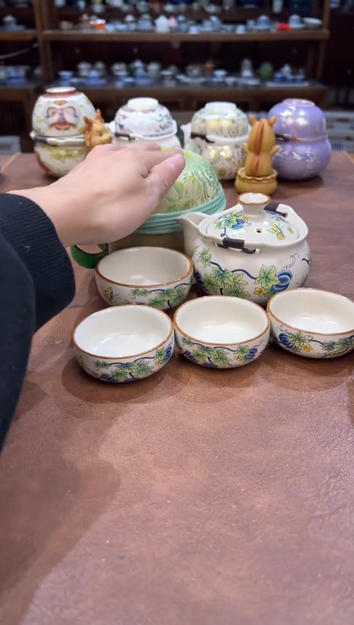 真的很便宜超好看会开片的旅行茶具