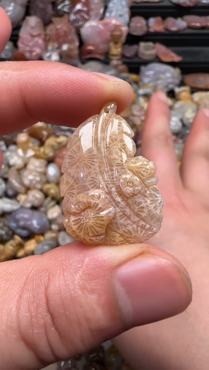 【闪购商品】硅化珊瑚（珊瑚玉）颈饰未镶嵌404