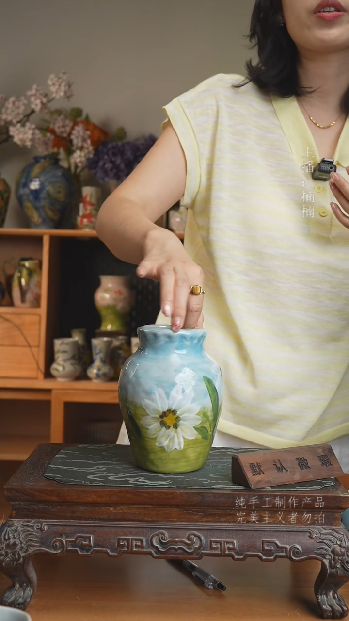 摆件景德镇陶瓷原创花器不带花