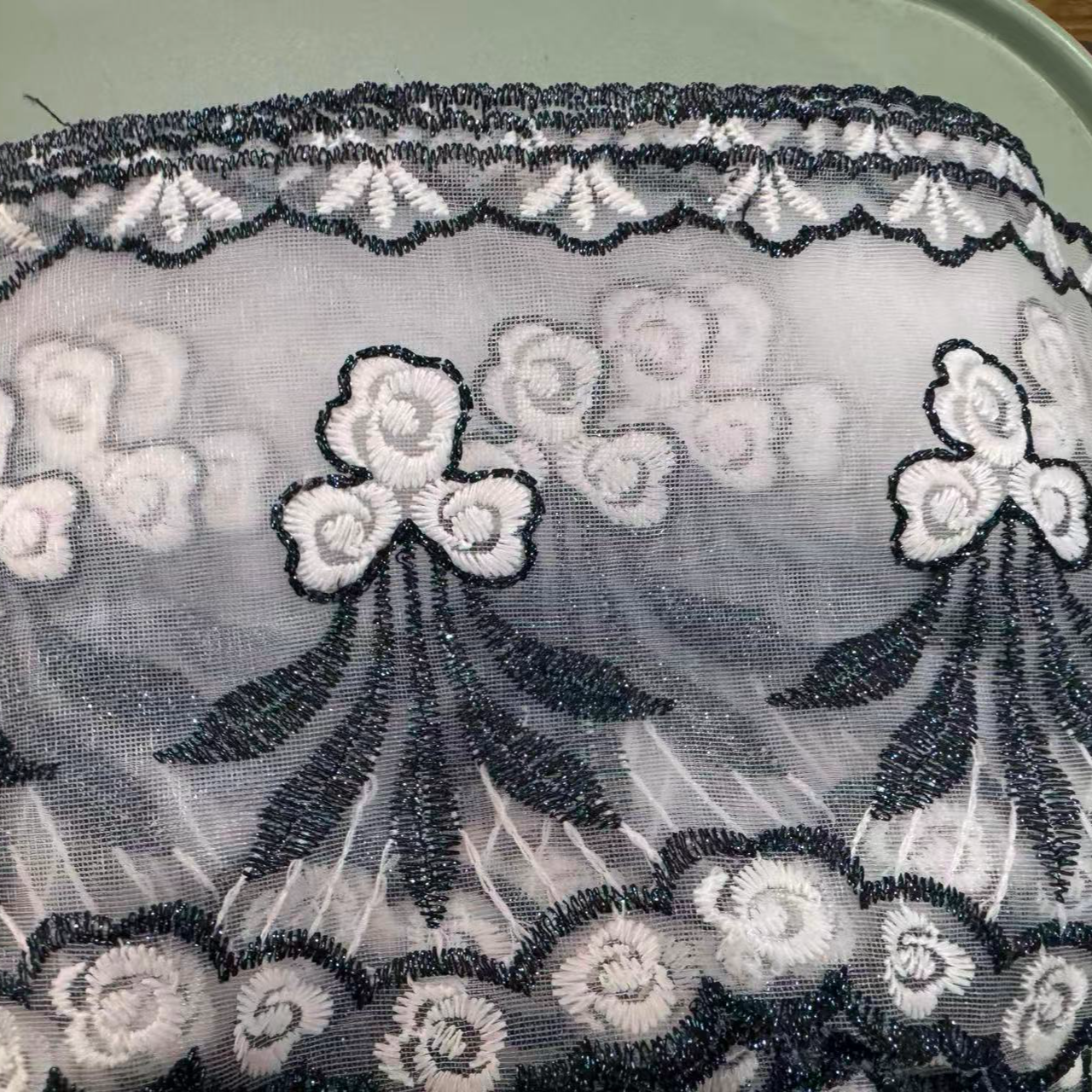 蓝色蕾丝叶子花边DIY辅料【3号】