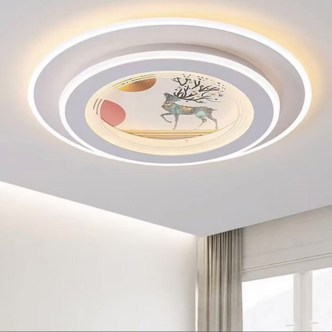 新款福利款离线语音带遥控器卧室吸顶灯  简约特价注塑卧室灯