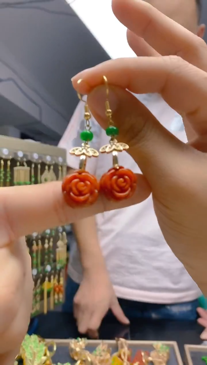 【闪购商品】翡翠耳饰合金132翡翠耳钩