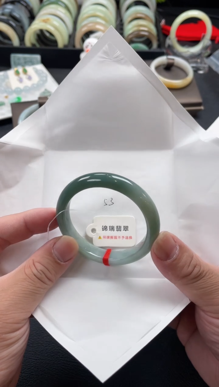 【闪购商品】翡翠手镯未镶嵌53正圈