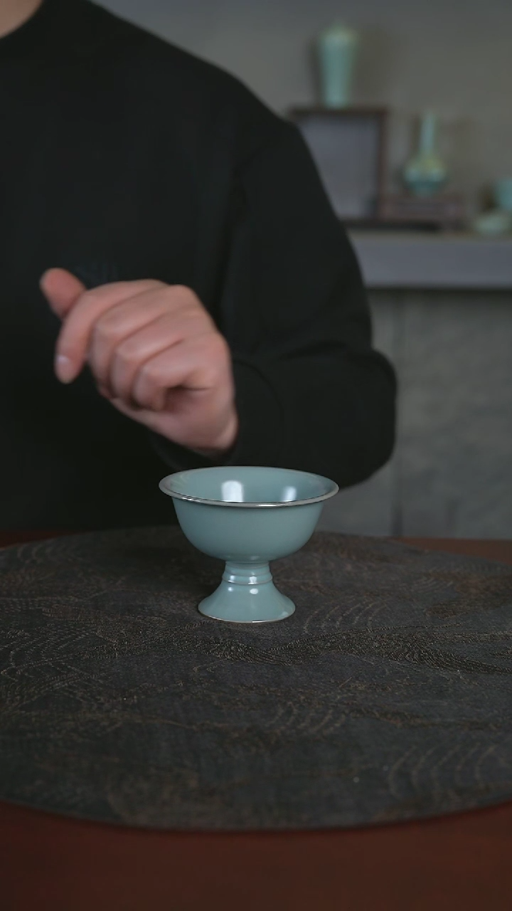 【闪购商品】杯汝窑天青色瓷器
