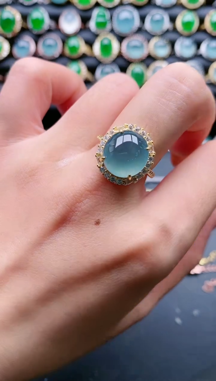 【闪购商品】翡翠戒指银S925镶嵌11111