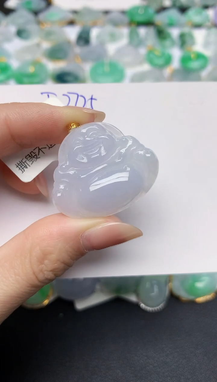 颈饰18K金镶嵌翡翠天然缅甸A货翡翠百元以上9元证书费自理