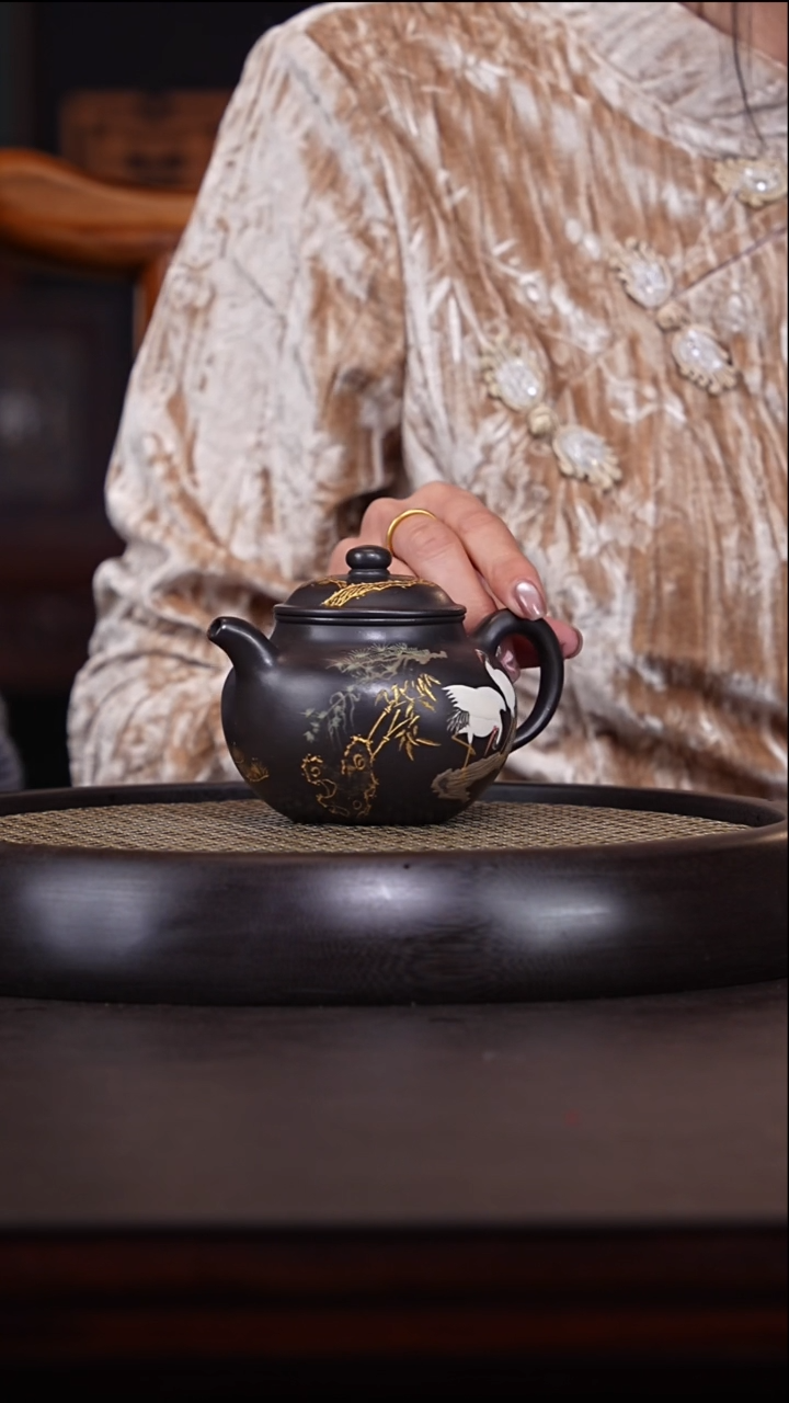 【闪购商品】紫砂茶壶任秋兴5-90 高黑料紫砂壶280c