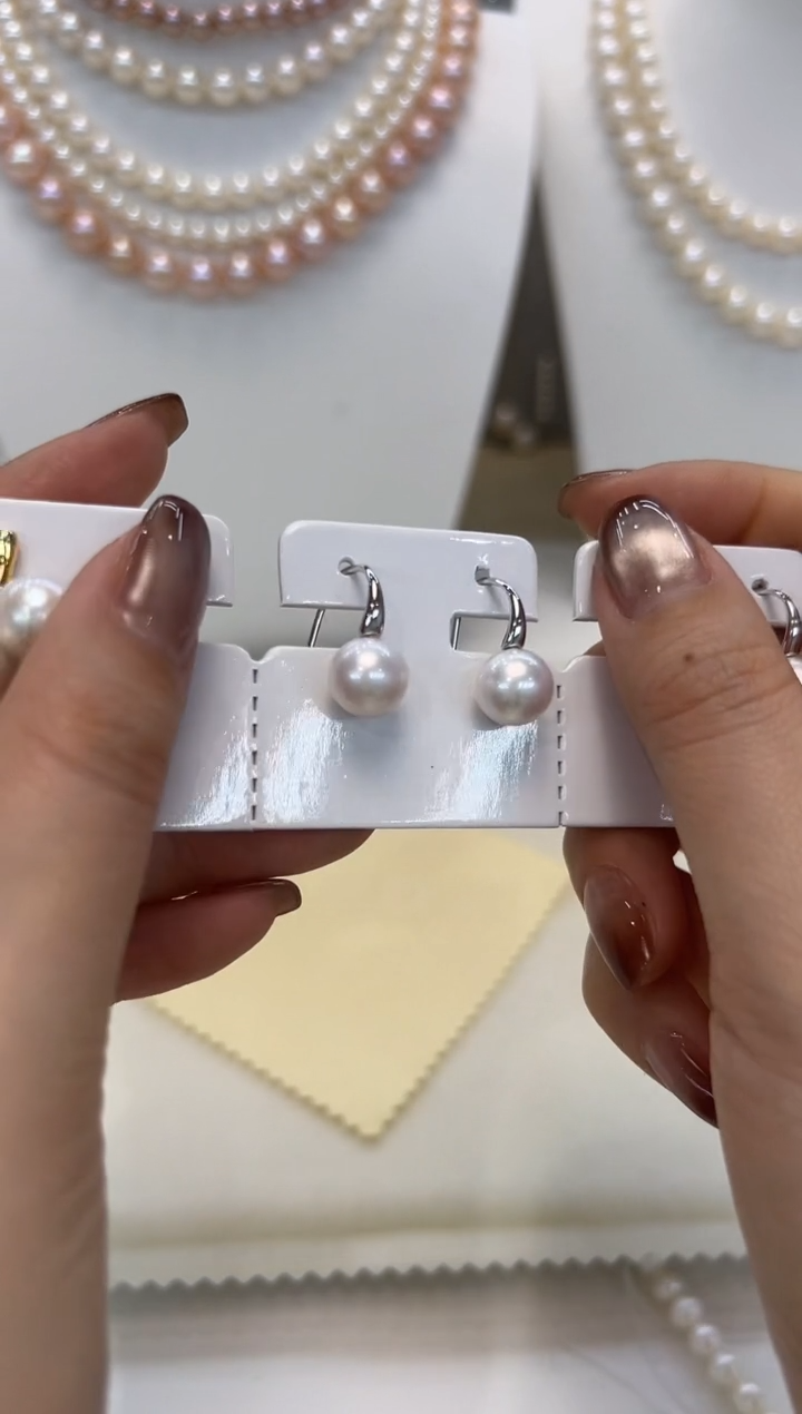 【闪购商品】淡水珍珠耳饰银S925镶嵌耳饰2