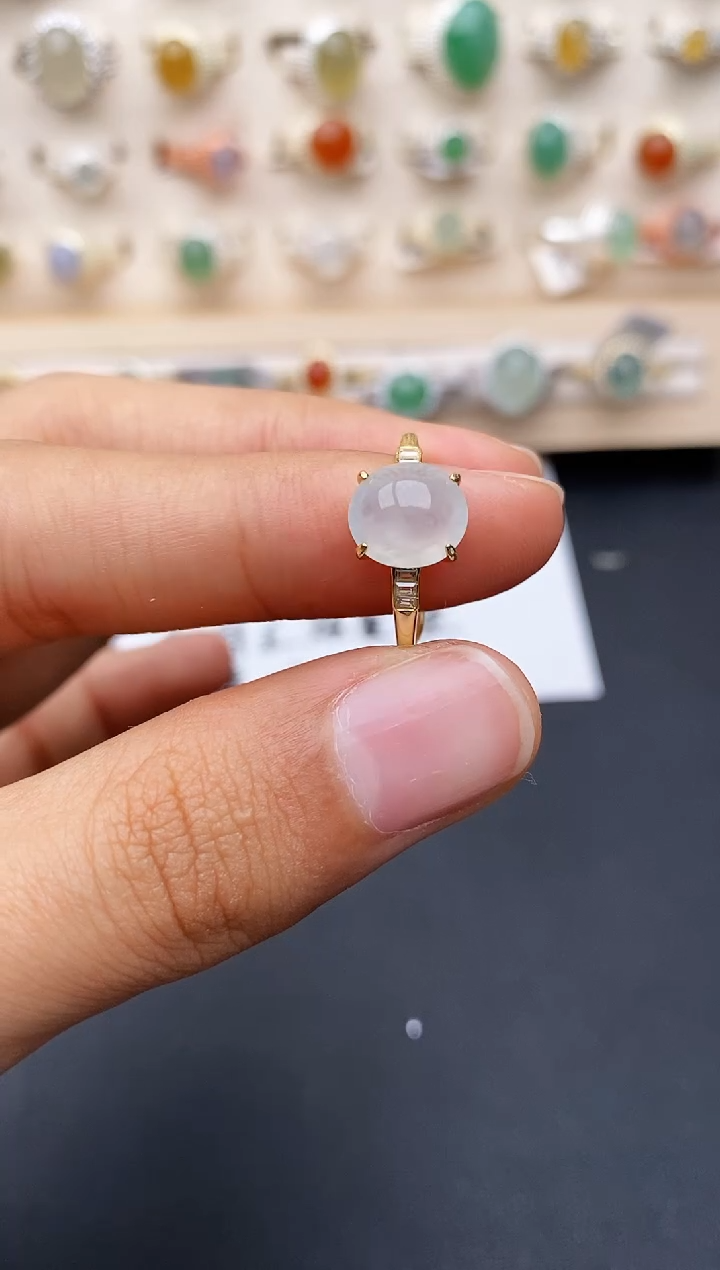 【闪购商品】翡翠戒指银S925镶嵌缅甸翡翠