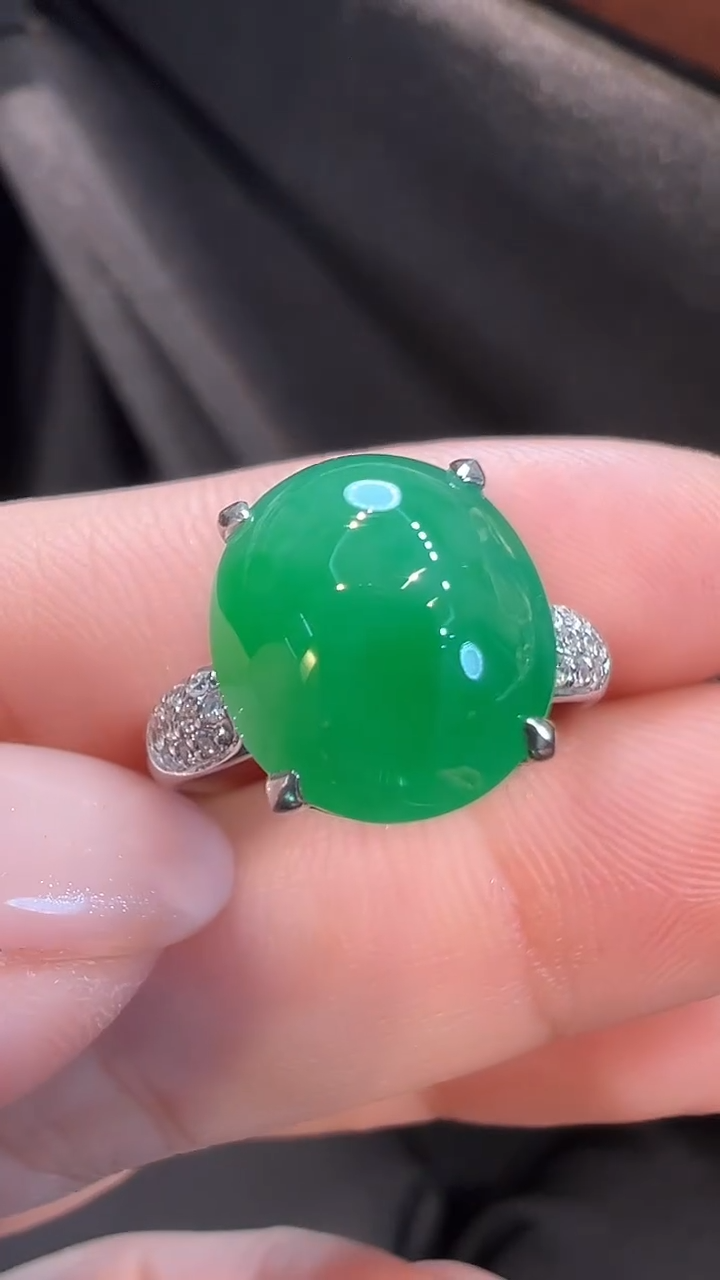 18K金镶嵌戒指翡翠AL6