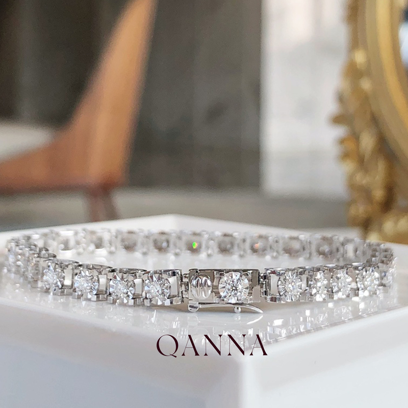 QANNA【豪华满钻牛头】【大钻重金版】欧美风奢华轻奢时尚钻石手链AY