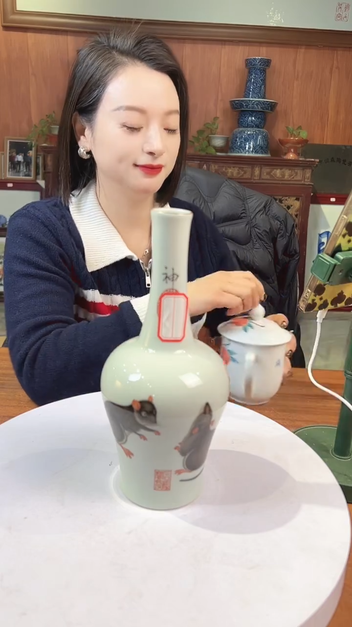 摆件陶景德镇陶瓷青花摆件45